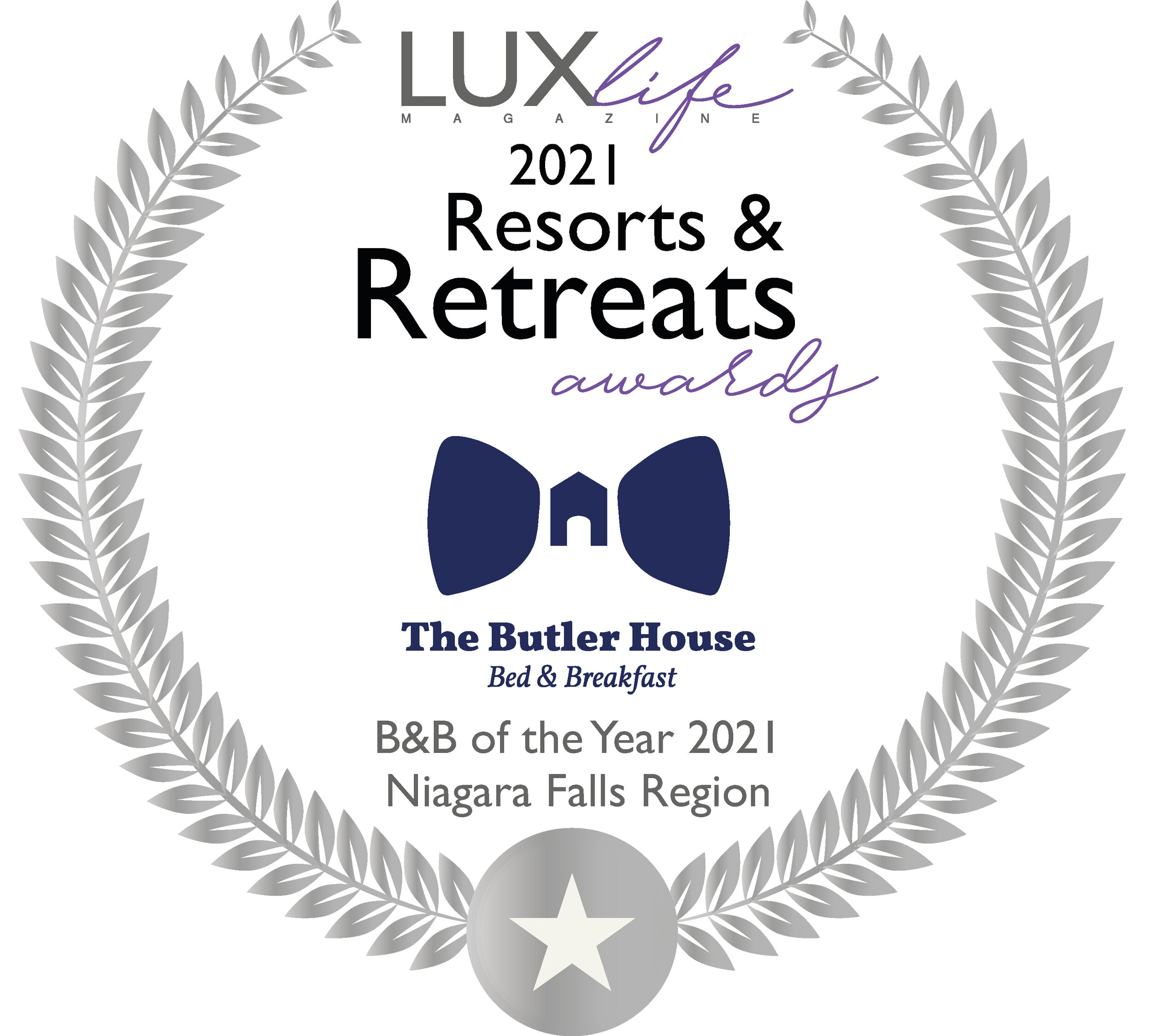 Lux Living award 2021 - Best B&B Niagara Region